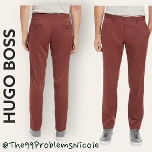 Hugo Boss Genius Trousers in Rust/Copper